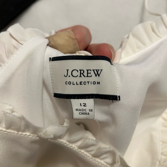 NWT J Crew Ruffled Gown in Silk Tricotine in color Ivory. - Picture 4 of 5